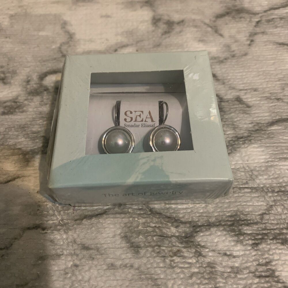 Smadar Eliasaf “Sea” Hope Earrings Silver Plated New